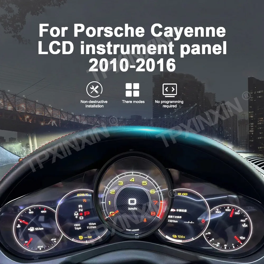 For Porsche Cayenne 2010-2016 Car LCD Dashboard Digital Cluster Virtual Cockpit Instrument Speedometer Multifunctional