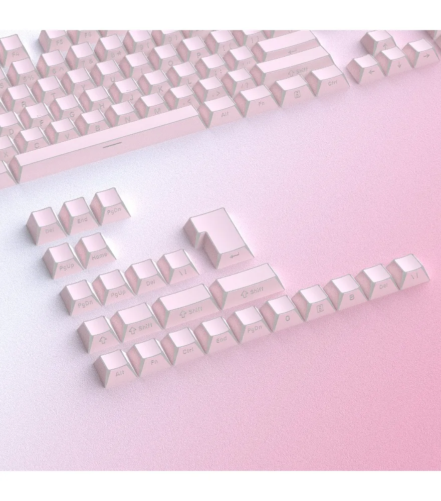 Keycap folding keycap pink original 130 luminous small full set of PBT two-color magnetic axis mechanical keyboard