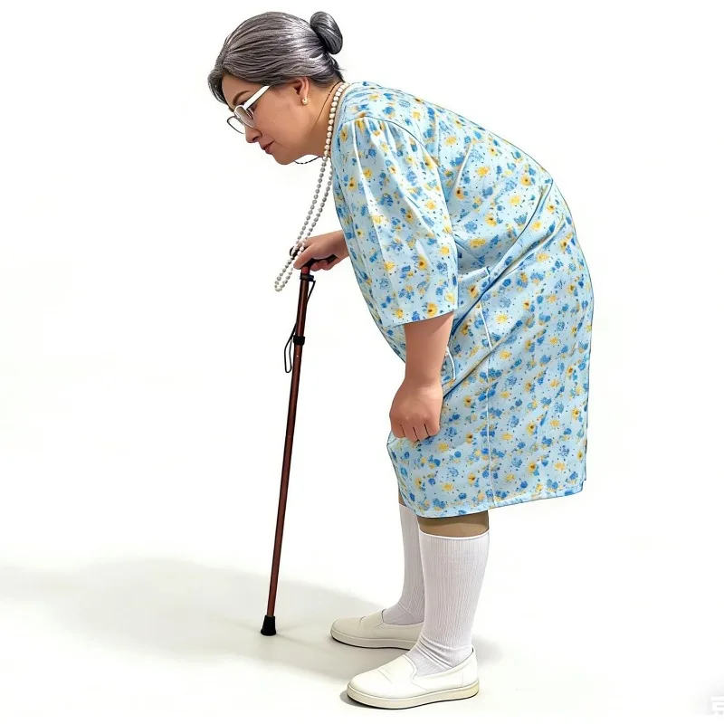 

6 Pcs Kids Old Lady Costume 100 Day of School Costume for Children Girls Grandma Cosplay Dress with Accessory Halloween Outfits