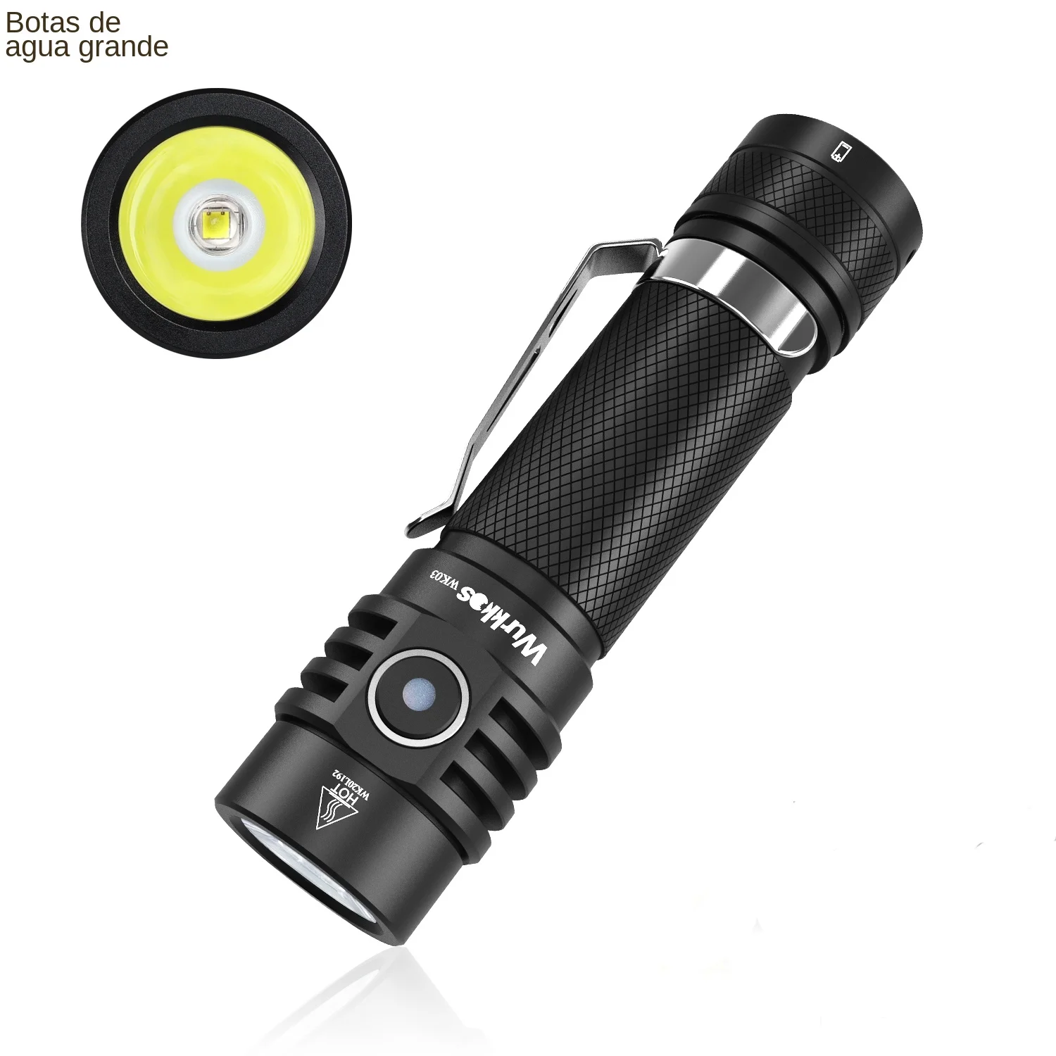 Wurkkos WK03 LED Flashlight 18650 Torch 1800LM ATR Luminus SST40 Rechargeable USB C Light IP68 Waterproof for Hiking Camping