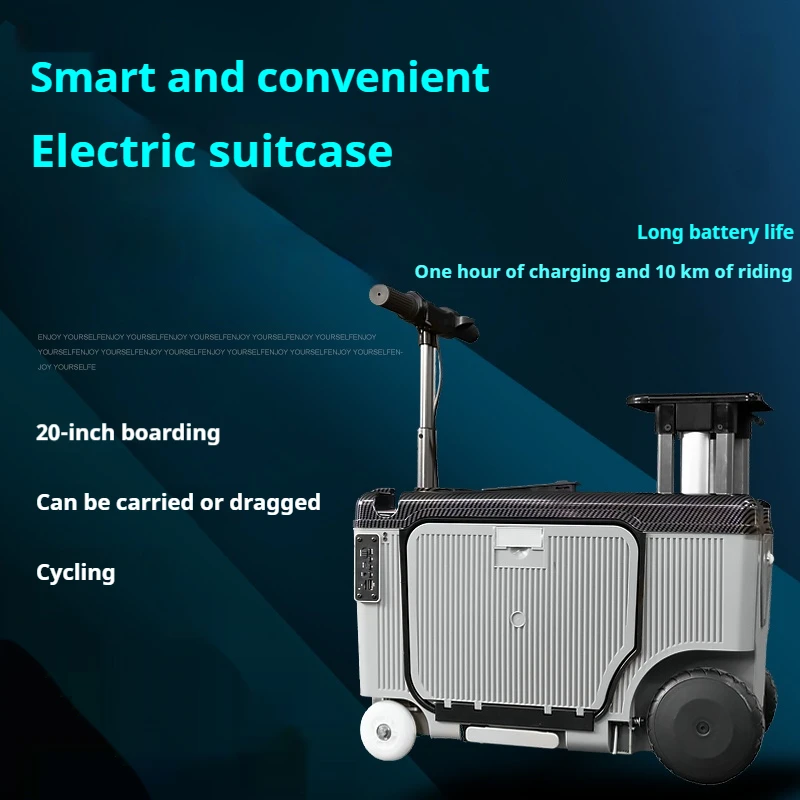 Maleta de montar para adultos y niños, Maleta de viaje inteligente, caja de carro eléctrico, caja de carro de embarque de 20 pulgadas