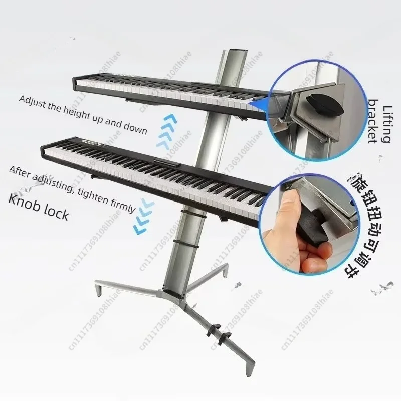 Aluminium Alloy Musical Rack Holder Double 2 Tier Spider Pro Keyboard Stand Electronic Piano Keyboard Stand