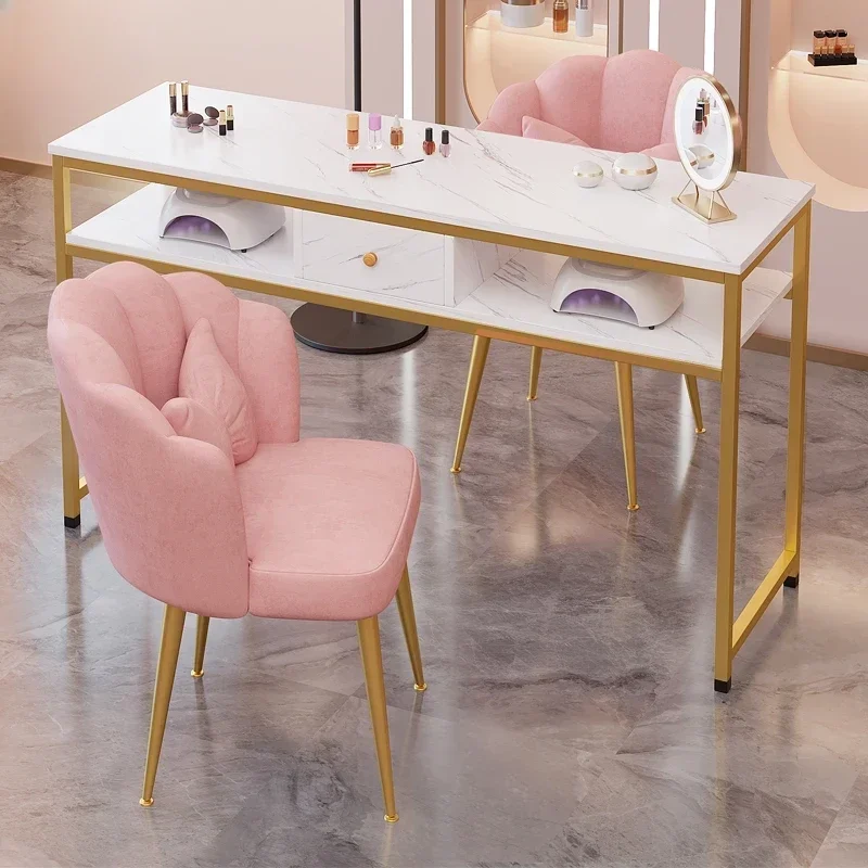 MESA DE MANICURA comercial minimalista, muebles nórdicos para el hogar, banco de trabajo de salón de belleza profesional, diseñador de lujo