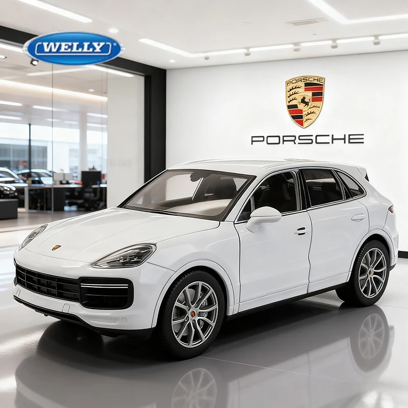 

WELLY 1:24 Porsche Cayenne Turbo SUV, легкосплавный автомобиль, литье под давлением и игрушечный транспорт, модель автомобиля, миниатюрная масштабная модель автомобиля для детей