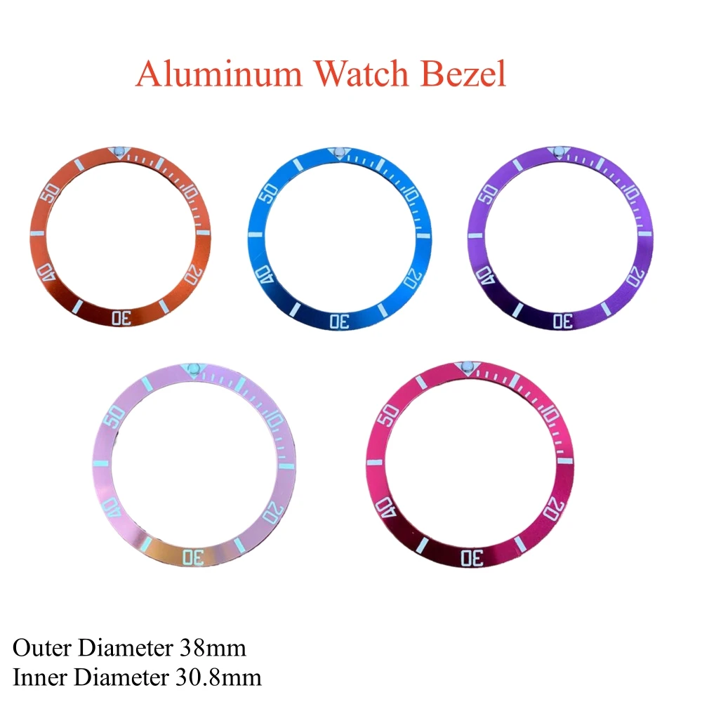 

Aluminum Watch Bezel Outer Diameter 38mm Inner Diameter 30.8mm Insert Ring Replacement Bezels DIY Watch Accessories