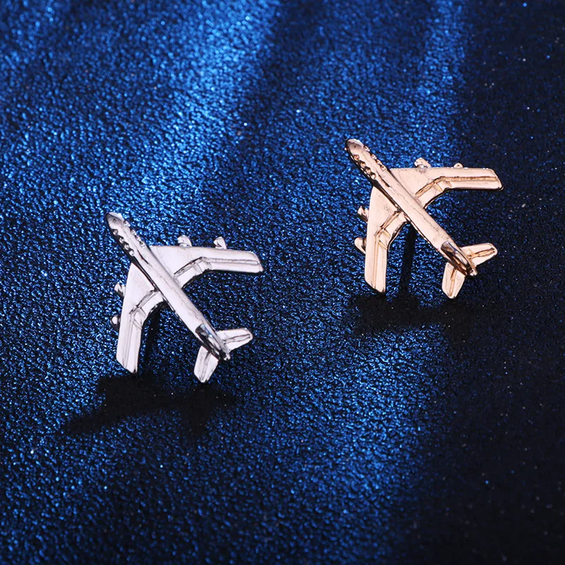 Fashion Mini Airliner Brooch Men's Fashion Casual Business Suit Dress Pin Jewelry