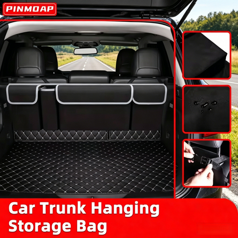  Large Capacity Oxford Cloth Car Storage Bag, Hanging Rear Seat & Trunk Organizer Bag for Auto Interior Storage 