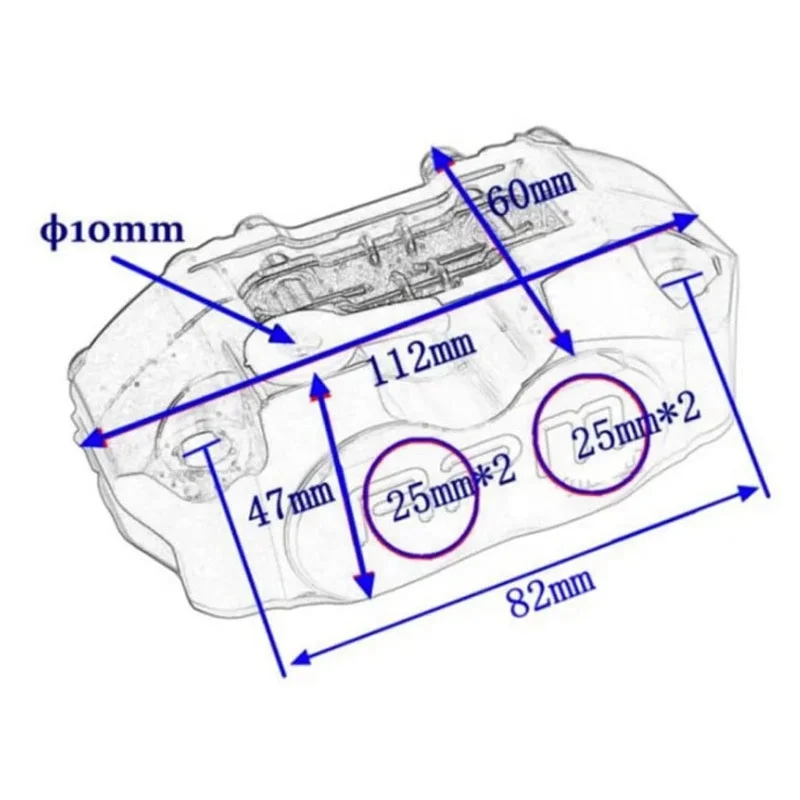 RPM universal motorcycle 4 piston  brake calipers