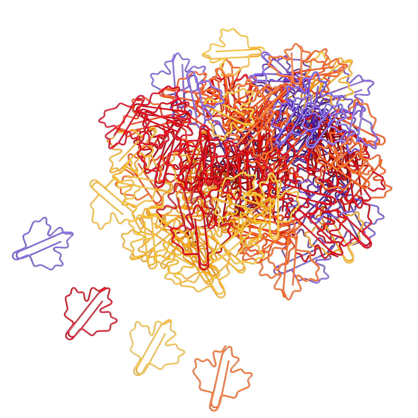 100pcs Paper Clips Colorful Cute Small Office Supplies Fun Binder Journaling Clamps Leaf Shaped Versatile Use