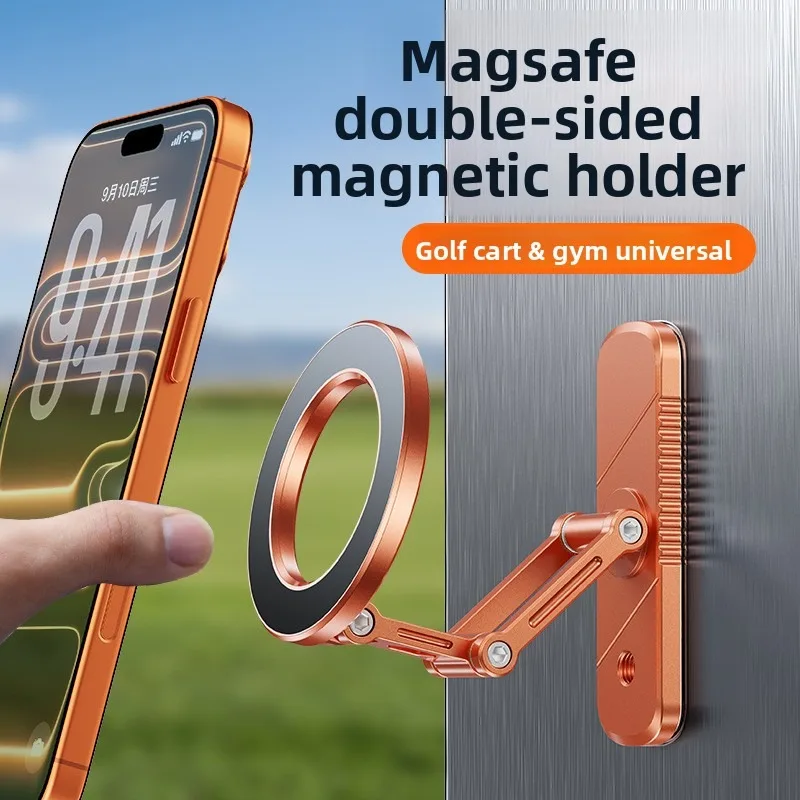 

Dual Magnetic Phone Holder for Gym, Kitchen or Any Metal Surface, Magnet Base Mount & Magnet Phone Mount for iPhone and Android