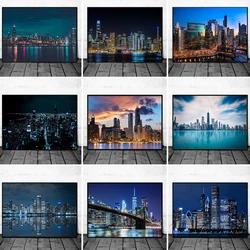 Famous Urban Landscape New York Travel City Night View Canvas Painting Poster Prints Bedroom Wall Art Pictures Modern Home Decor