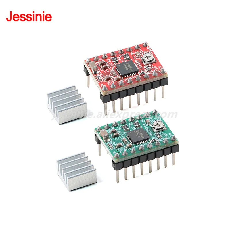 10Pcs/1pc A4988 Stepper Motor Driver Module Driver Board 3D Printer Accessories with Heat Sink