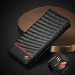 Carbon Fiber Leather Case for Xiaomi 11T 11 Lite 5G Mi Poco X4 Pro X3 NFC Flip Cover for Redmi Note 11S 11 Pro Card Slots Wallet