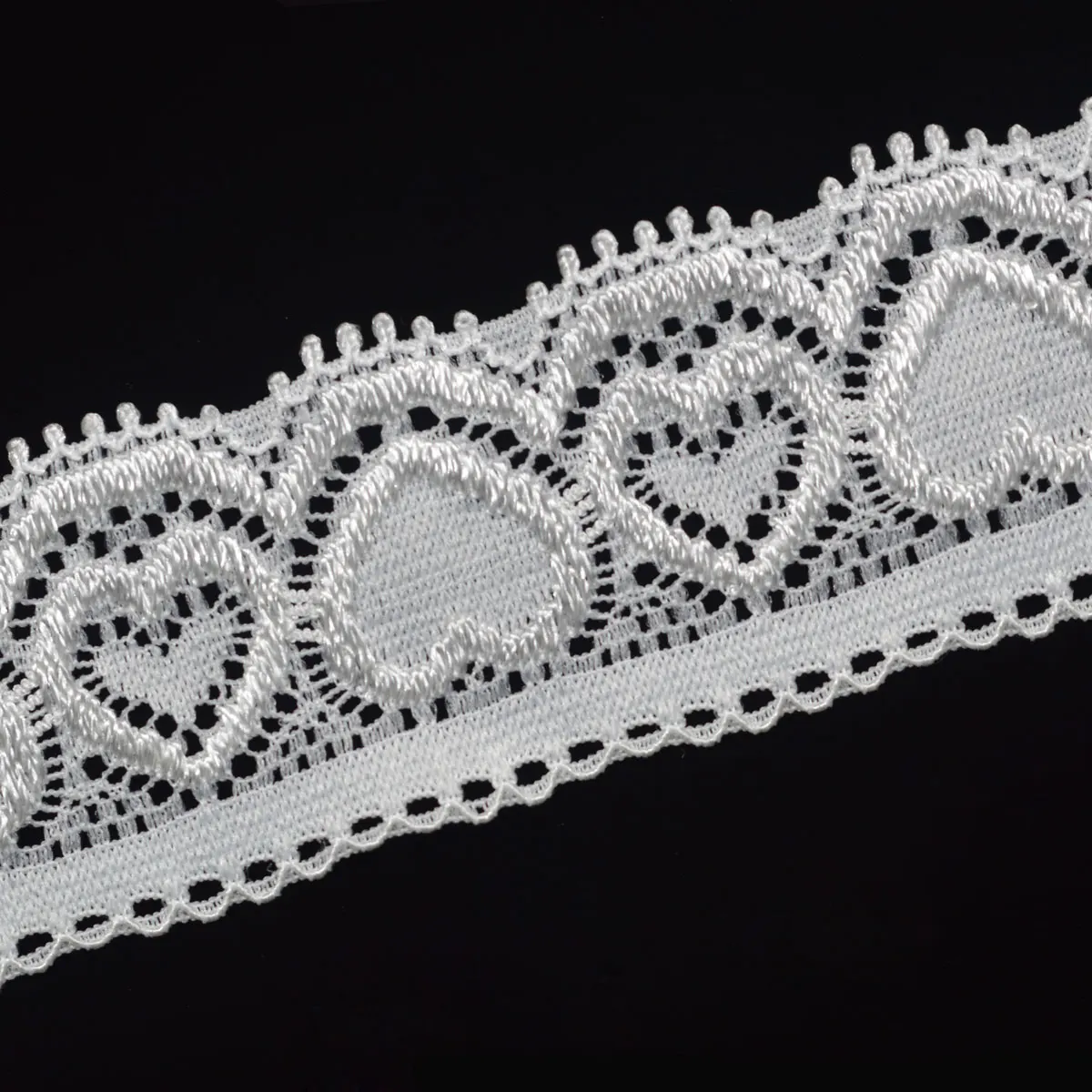 KALASO 5Yards Heart White Elastic Lace Trim Sewing Fabric Ribbon DIY Crafts Supplies Wedding Decoration Accessories