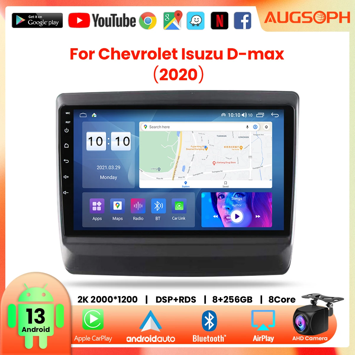 

Android 13 Car Radio for Chevrolet Isuzu D-max 2020,9inch 2K Multimedia Player with 4G Car Carplay & 2Din GPS