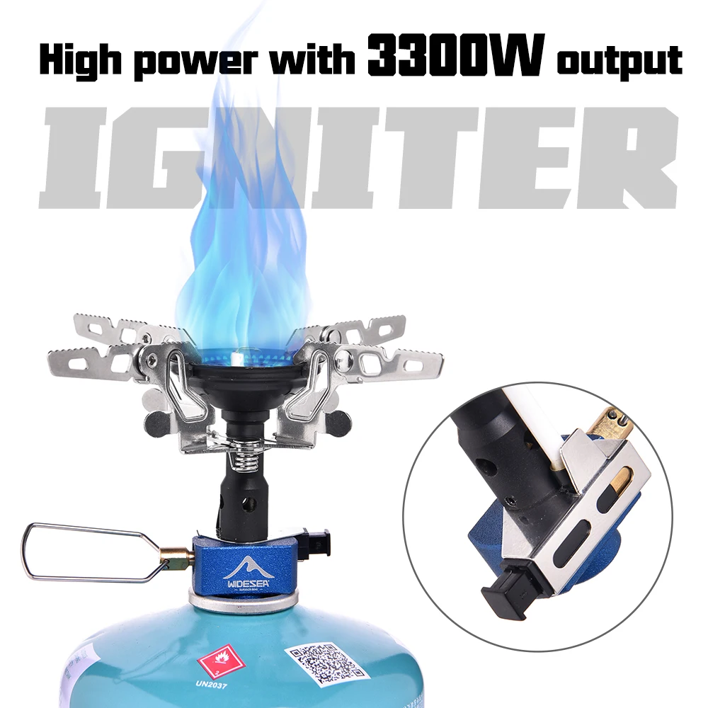 야외 캠핑 가스 버너 스토브 3300W 점화기 장비 휴대용 관광 생존 Bushcraft 주방