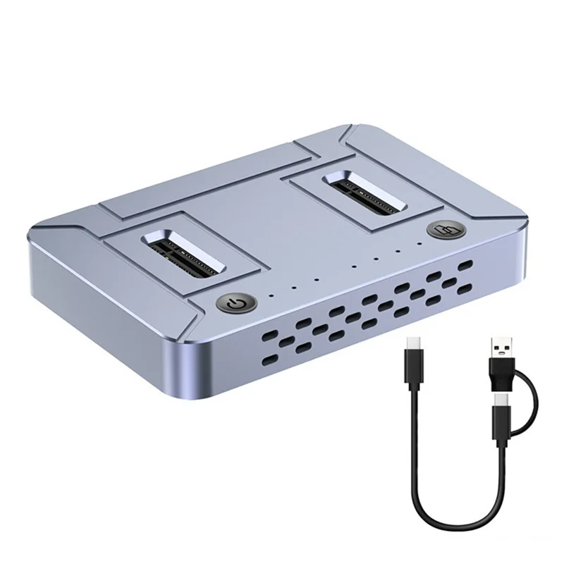 

TTKK-Dual-Bay M.2 SSD Docking Station M.2 NVME NGFF SSD Docking Station 20Gbps Type C Offline Cloner Duplicator