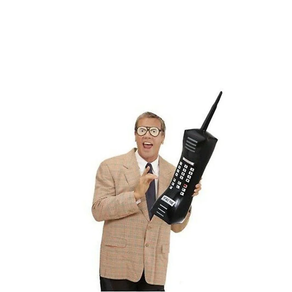 

2Pcs Inflatable Retro Phone Black PVC Party Supplies Pretend Play Toys Photo Props Lightweight Portable Fun Accessories