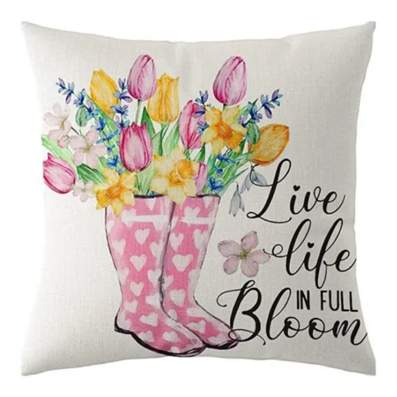 الربيع وسادة غطاء المخدة نمط رائع سوبر لينة ارتداء مقاومة مربع رمي المخدة أريكة غرفة المعيشة ديكور