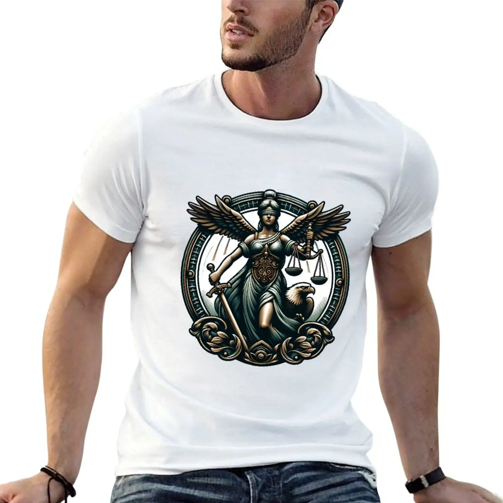 Lady Justice Logo for Attorneys, Lawyers, Paralegals, Judges T-Shirt Standard Fit Solid Tee Shirt