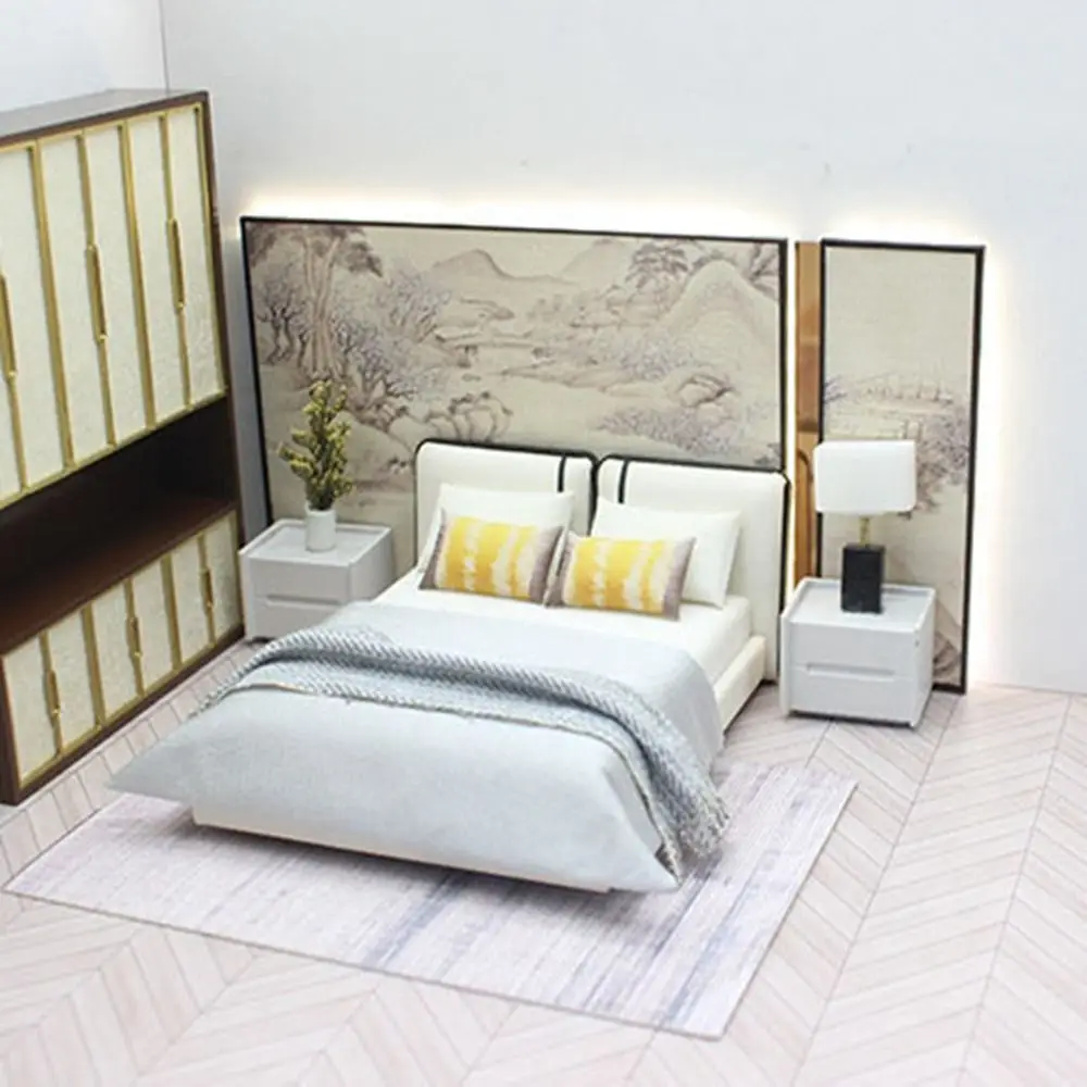 

Новый 1:20 кукольный домик миниатюрная кровать мини DIY мебель для спальни дом кровать украшение кукольного домика