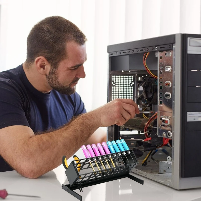 Space Saving Tool Holder Storage Rack For Screwdrivers Pliers Scissors Desktop Workshop Organization Durability Design M4YD