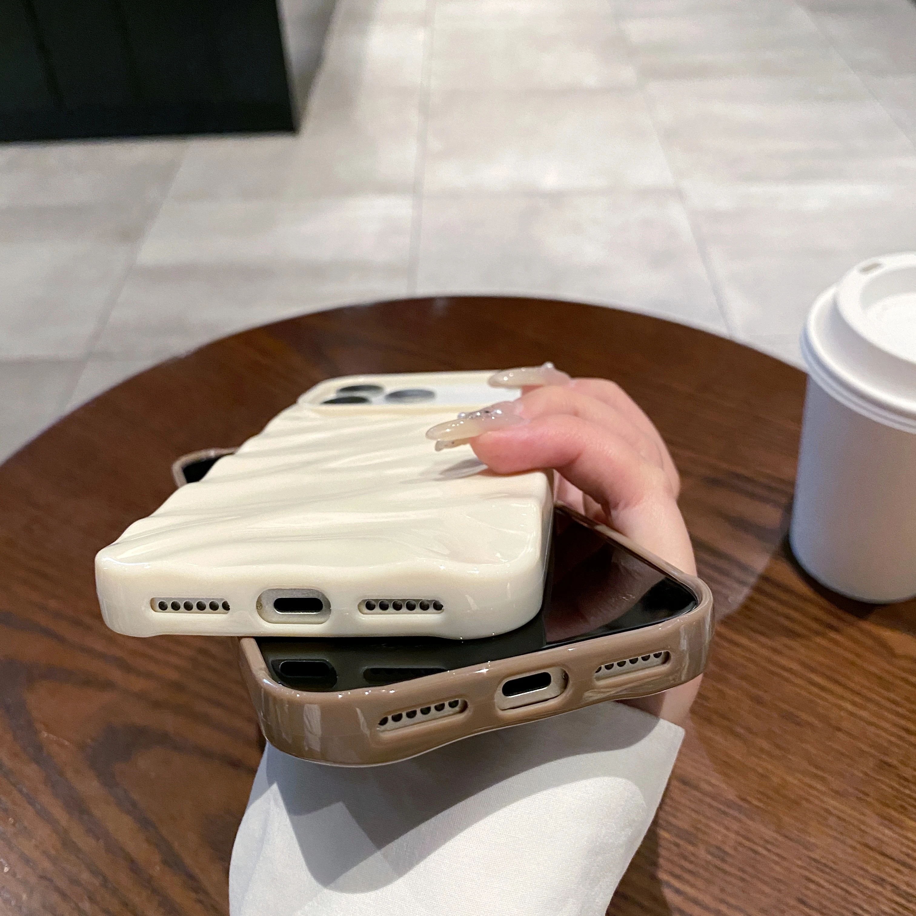 6D-Seidenmuster, gewellt, schlicht, Handyhülle für iPhone 17, Air 17, 16, 15, 14, 11, 12, 13 Pro Max, stoßfeste, schützende, weiche Rückseite – Detail 6