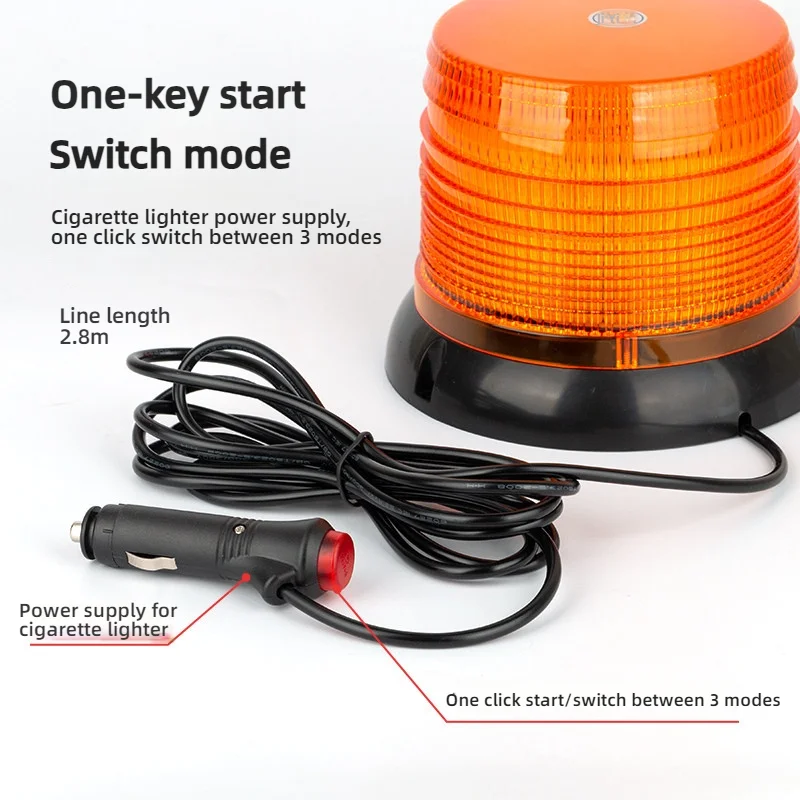 Car Truck Roof Top Warning Light Emergency 72 40LED Strobe Lamp Flashing Beacon With Magnetic Base For Security Auto 12V 24V