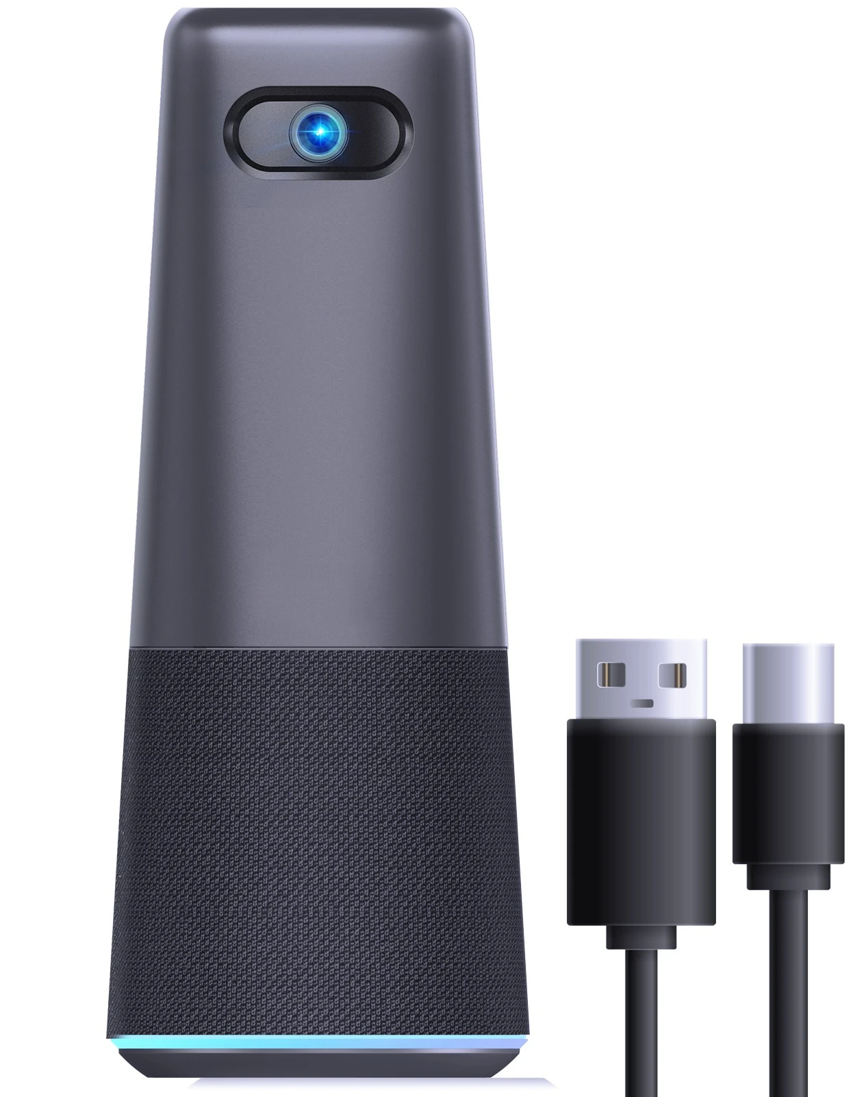 Portable all-in-one desktop wired audio and video conferencing system with built-in microphone and speaker aluminum alloy
