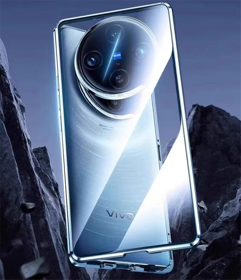 

For VIVO X200 Ultra Metal Frame Double Sided Glass Magnetic Phone Case For VIVO X200s X200 Pro Camera Lens Cover