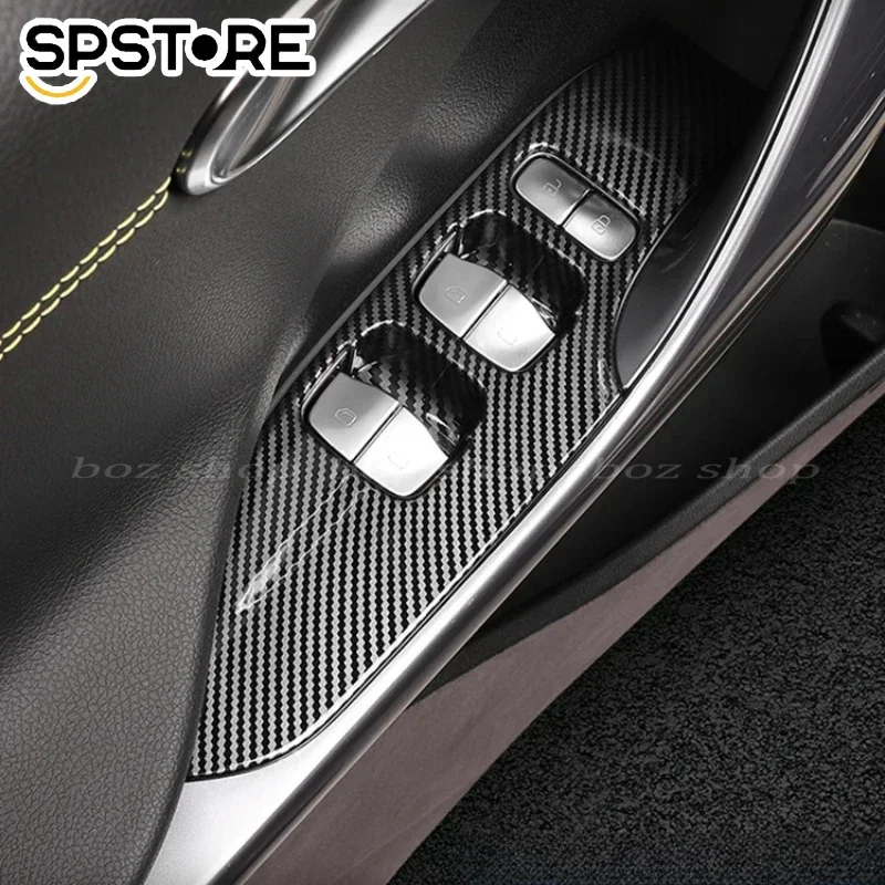 Glass Switch Sticker for Smart #1 #3 Glass Switch Sticker Car-specific Full Set of Carbon Fiber Handle car Interior Modification