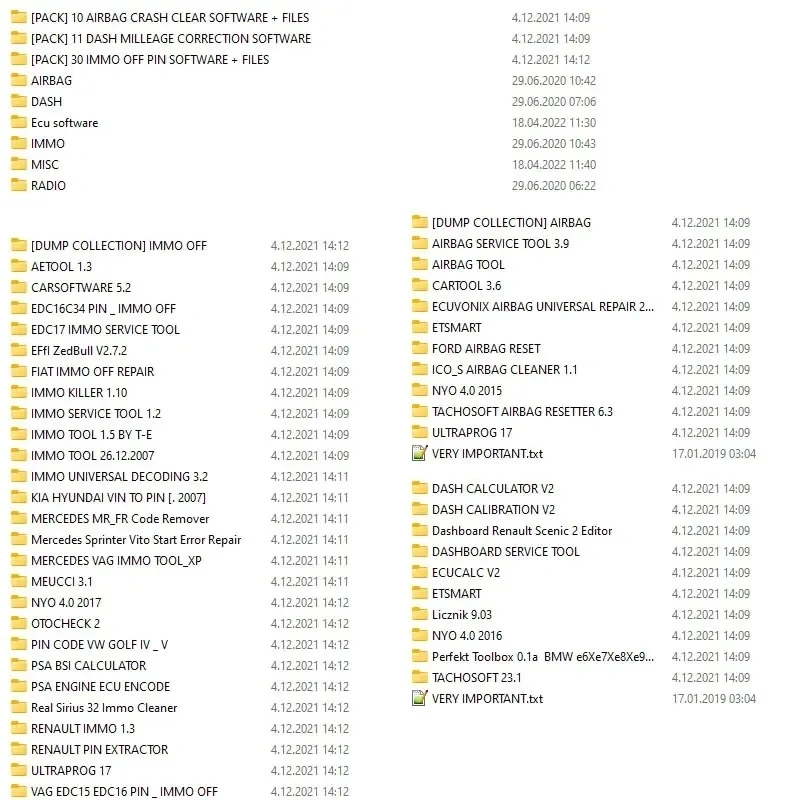32GB Package DASH MILLEAGE CORRECTION + AIRBAG CRASH CLEAR + IMMO OFF + DASH + IMMO SOFTWARES  Download link