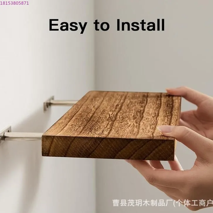 

Wooden wall living room kitchen one-word shelf wall-mounted storage finishing rack wall decorative rack