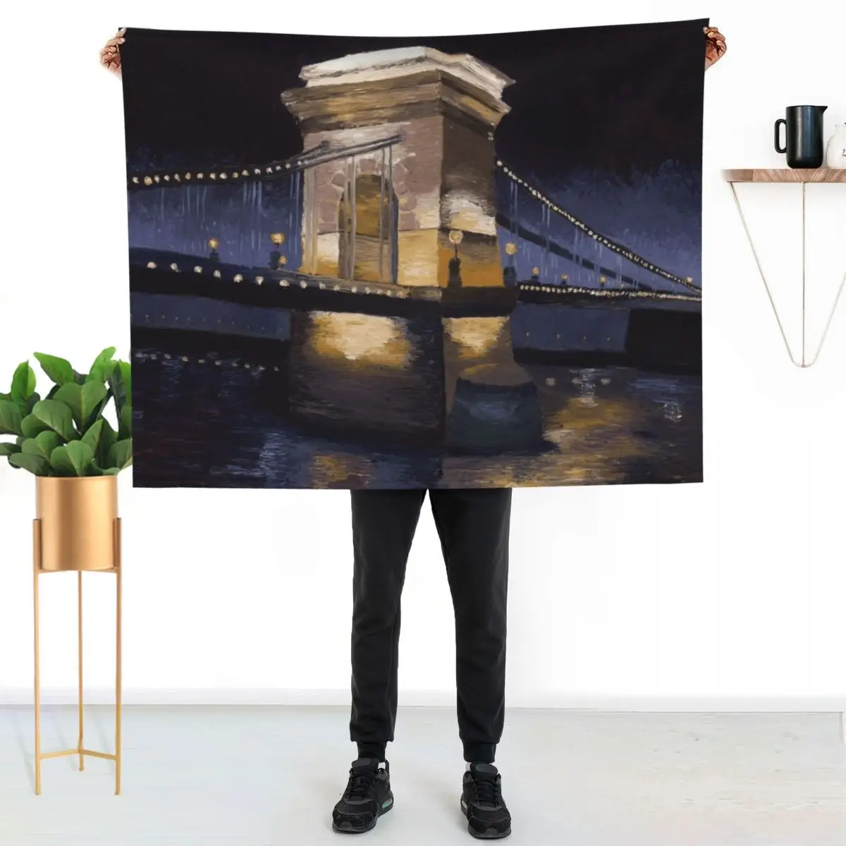 

The Chain Bridge Throw Blanket Cozy Napping Blanket Gift for Mom Dad