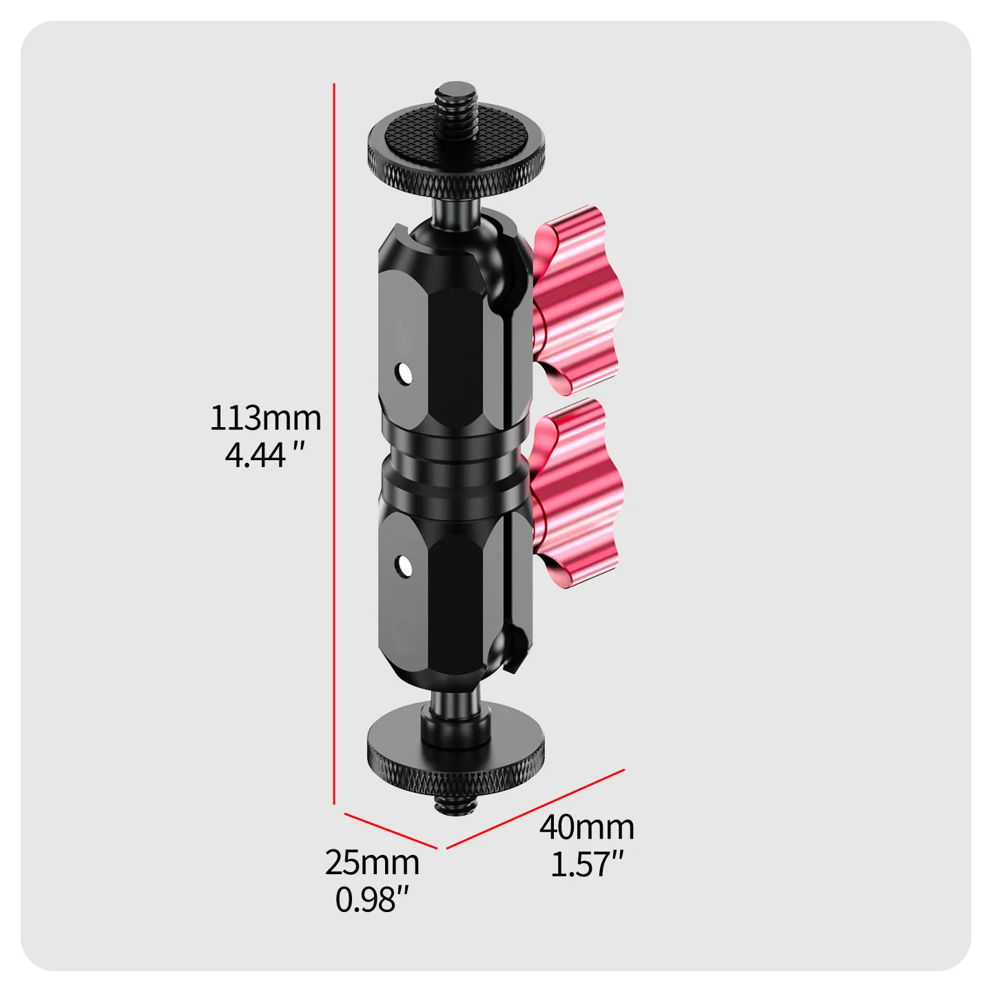 Mini Magic Arm Verlängerungsstange 360° Verstellbar 1/4" Schraube auf Cold Shoe Halterung Doppelkugelkopf für Kamerakäfig Monitor Blitzhalterung – Detail 12
