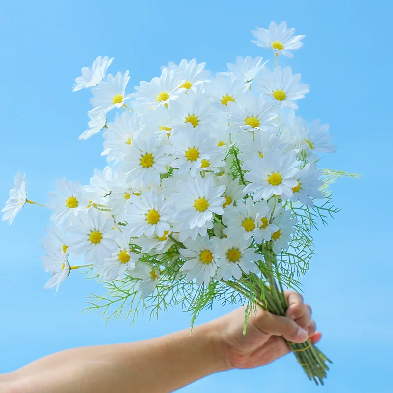 6/12/24 قطعة 50 سنتيمتر البابونج محاكاة صغيرة ديزي زهرة اصطناعية غرفة المعيشة الديكور زهرة باقة ترتيب الأزهار