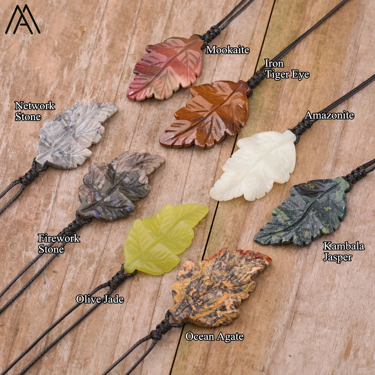 Leaf Shape Gems Stone Pendant Necklace For Women Quartz Crystal Leather Necklace Luxury Birthday Wedding Handmade Jewelry Gifts