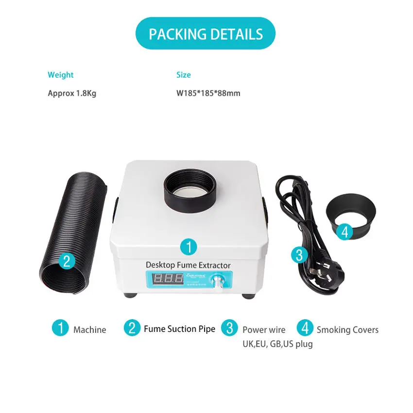 CSD-100XP 150W Desktop Esd Solderen Rookzuiveraar Absorber Luchtfilter Fume Extractor Lassen Afvalgas