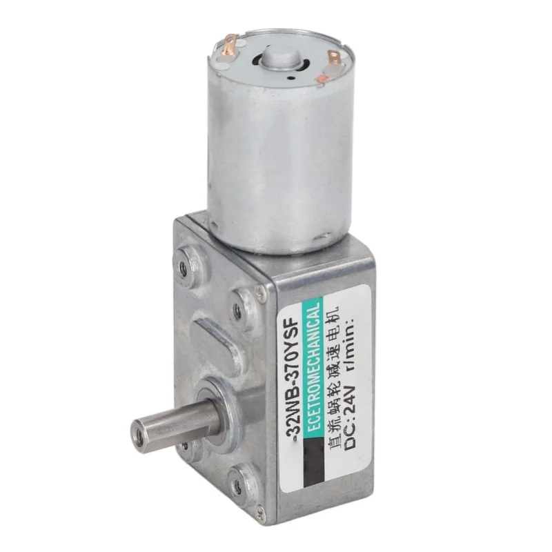 Worm Gear Motor Self Locking Reversible High Torsion Adjustable Speed Reduction Turbine Electric Gearbox DC 24V 2W 20RPM 30RPM