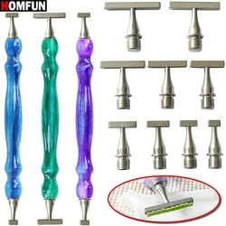 HOMFUN NEW Threaded Diamond Painting Dot Drill Tool，9pcs Bits Accessories Embroidery Pen，Multifunctional Metal Screw Thread Tips