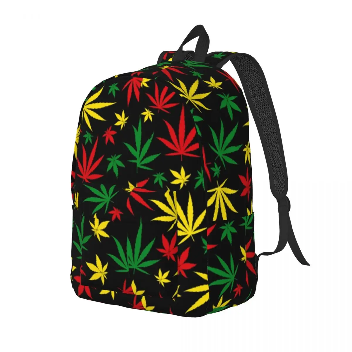 Weed Leaf Pattern Backpack for Men Women Fashion High School Work Daypack Plants Laptop Canvas Bags Gift