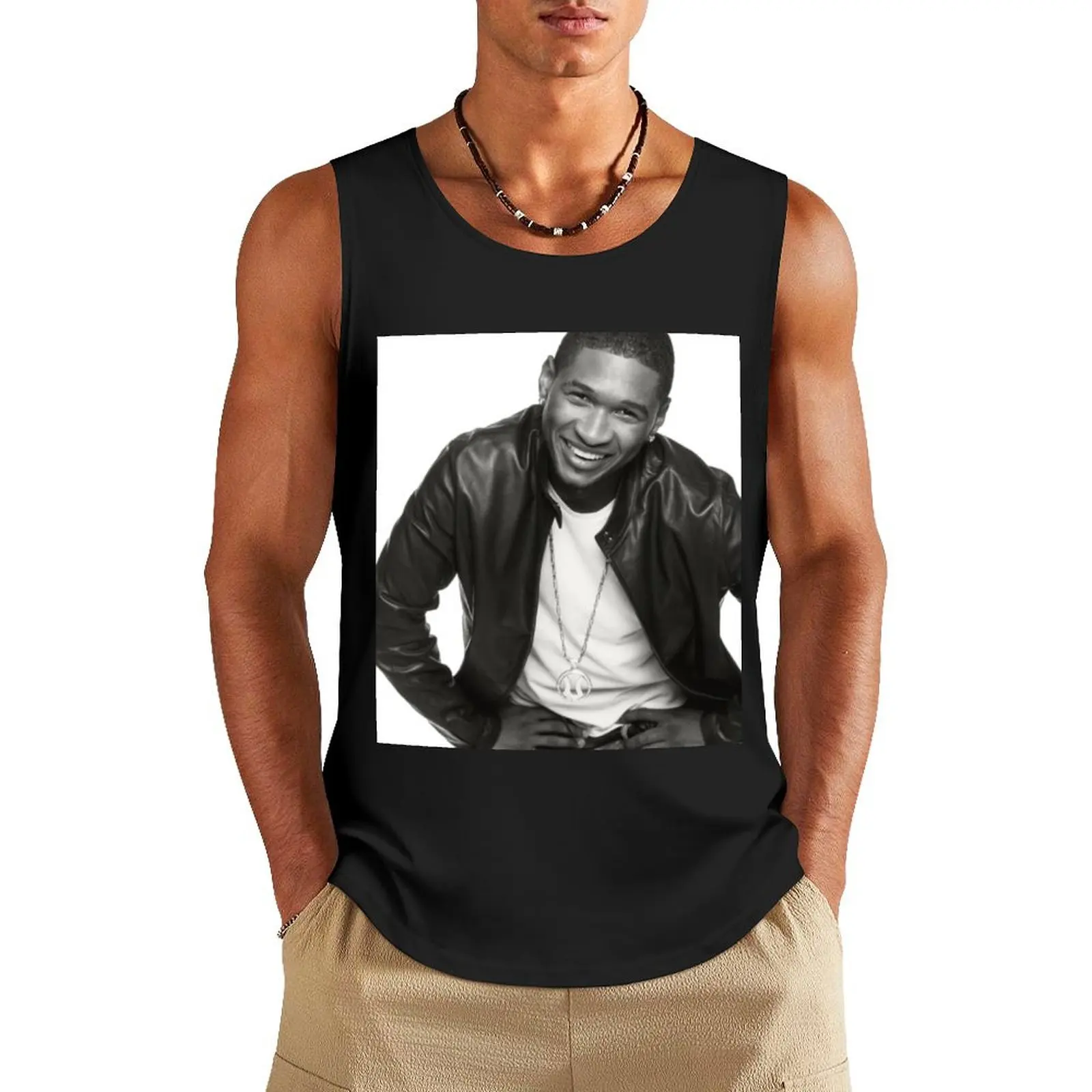

90s Usher Tank Top gym training accessories bodybuilding for men sports suits