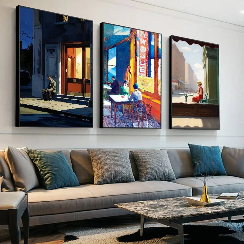 Edward Hopper Wall Art Drawings Vintage Landscape Vintage Posters Sticky Vintage Room Home Bar Cafe Decor Kawaii Room Decor