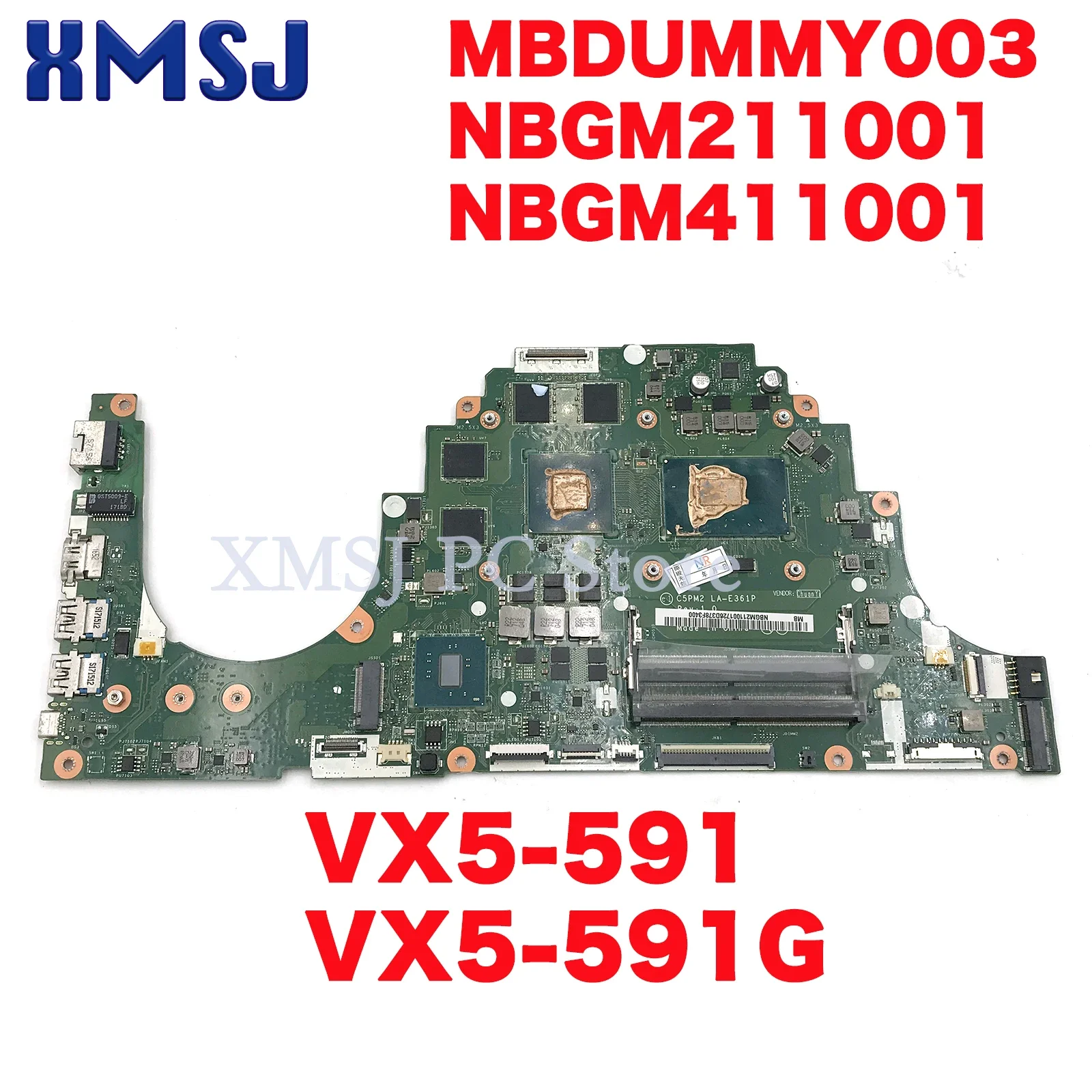 

For Acer Aspire VX5-591 VX5-591G PCN61C5PM2 LA-E361P MBDUMMY003 NBGM211001 NBGM411001 I5-7300HQ/i7-7700HQ GTX1050M Motherboard