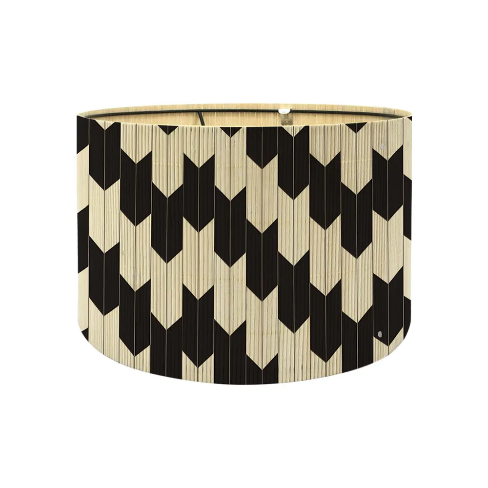 E27 Bamboo Lampshade Cover European Printed Detachable Light Shield for Chandelier & Table Lamp