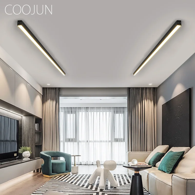 

COOJUN Nordic Modern Long Strip Surface Mounted Ceiling Lights Aisle Balcony Bedroom Dining Room Living room Ceiling Lamp Led