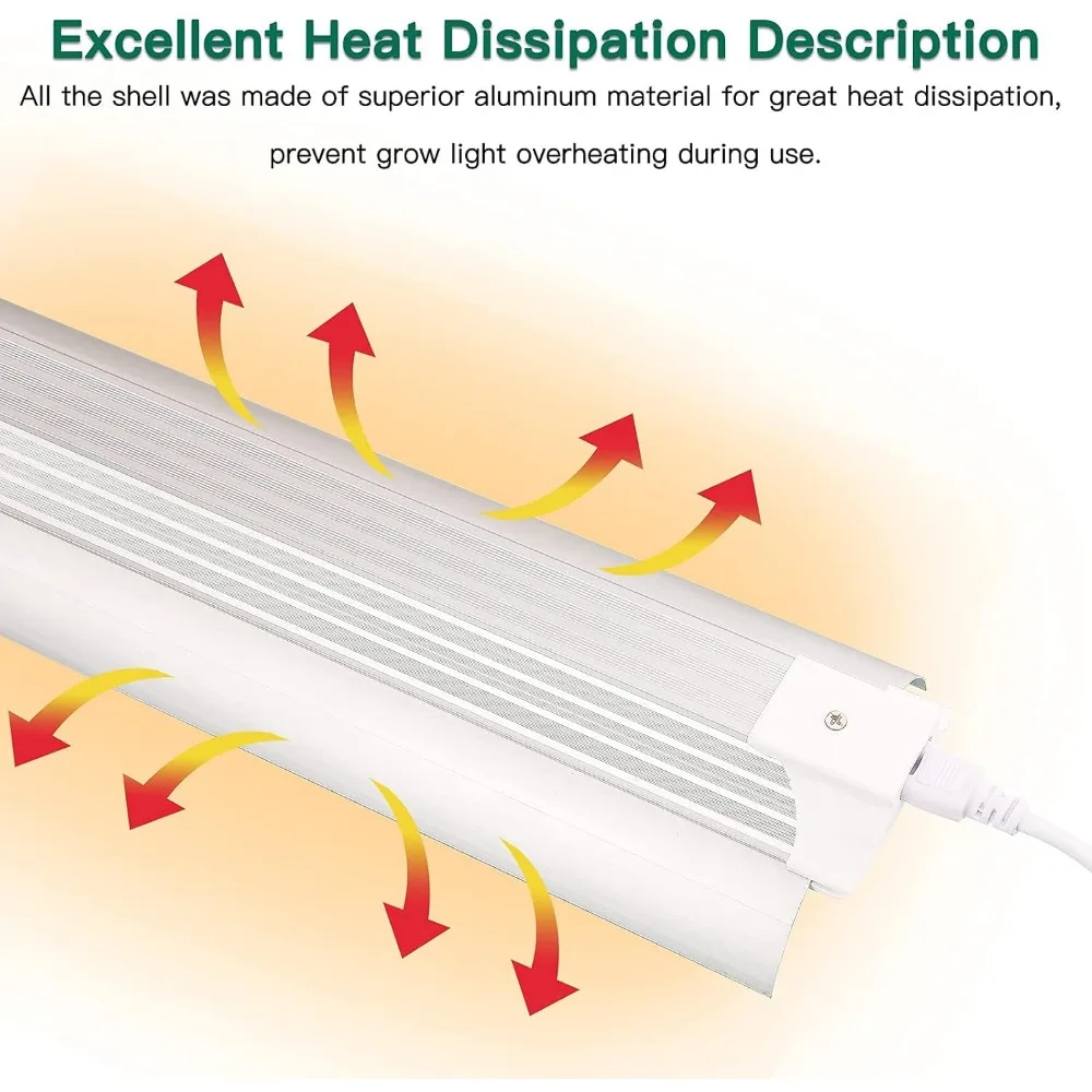 شرائط إضاءة نباتية كاملة الطيف 4FT 140W LED فائقة السطوع، ما يعادل 800W، ضوء شمسي عالي الجودة للبستنة الداخلية