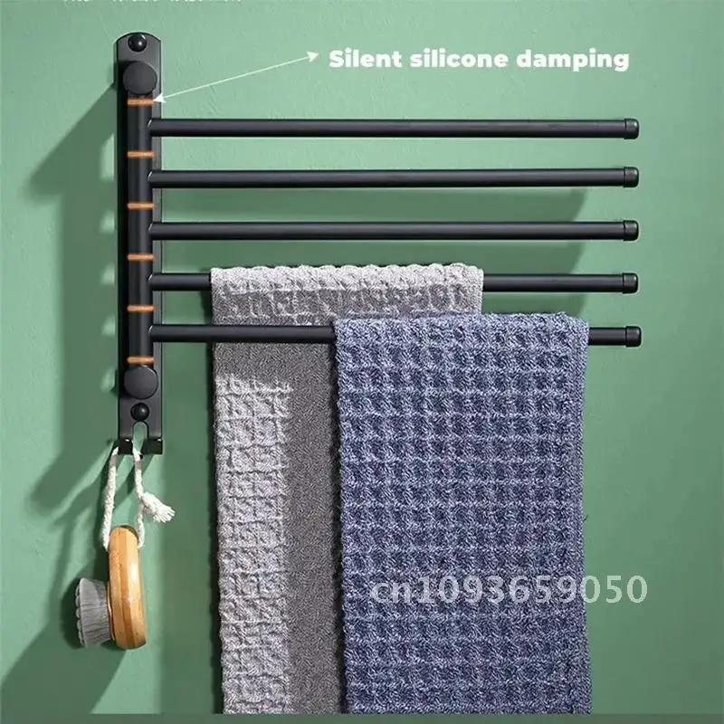 Bathroom Swivel Towel Bar, Towel Multipurpose Rack, Towel Kitchen Aluminum Holder Robe Hanger, Accessories Roll Dispenser,