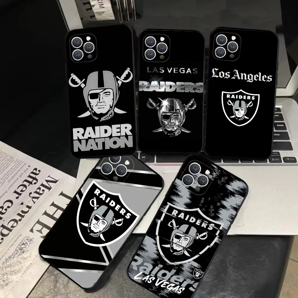 1pc Oakland Raiders Phone Case Silicone Soft For IPhone 16 15 14 13 12 11 Plus Pro Max Plus