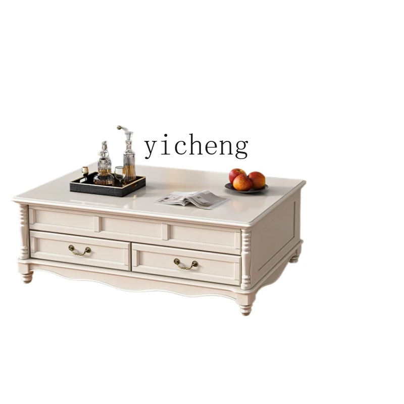 

XL Solid Wood Tea Table Cream Style Living Room Lifting Coffee Table TV Cabinet Combination Creative Coffee Table